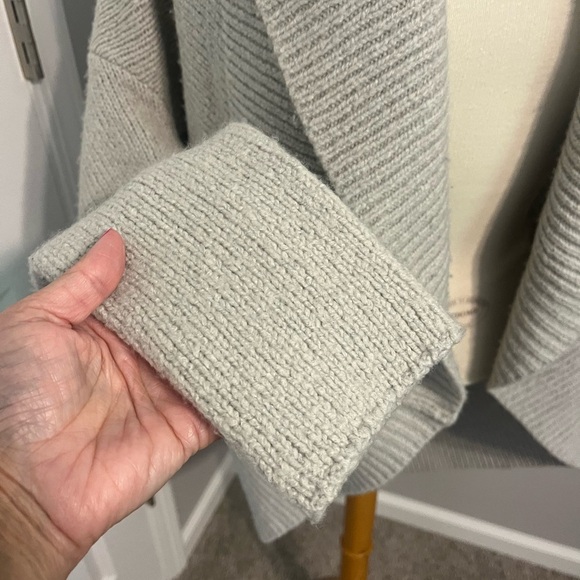 Vince Gray Chunky Wool/Silk/Cashmere Blend Open Cardigan Sz L - Picture 4 of 6